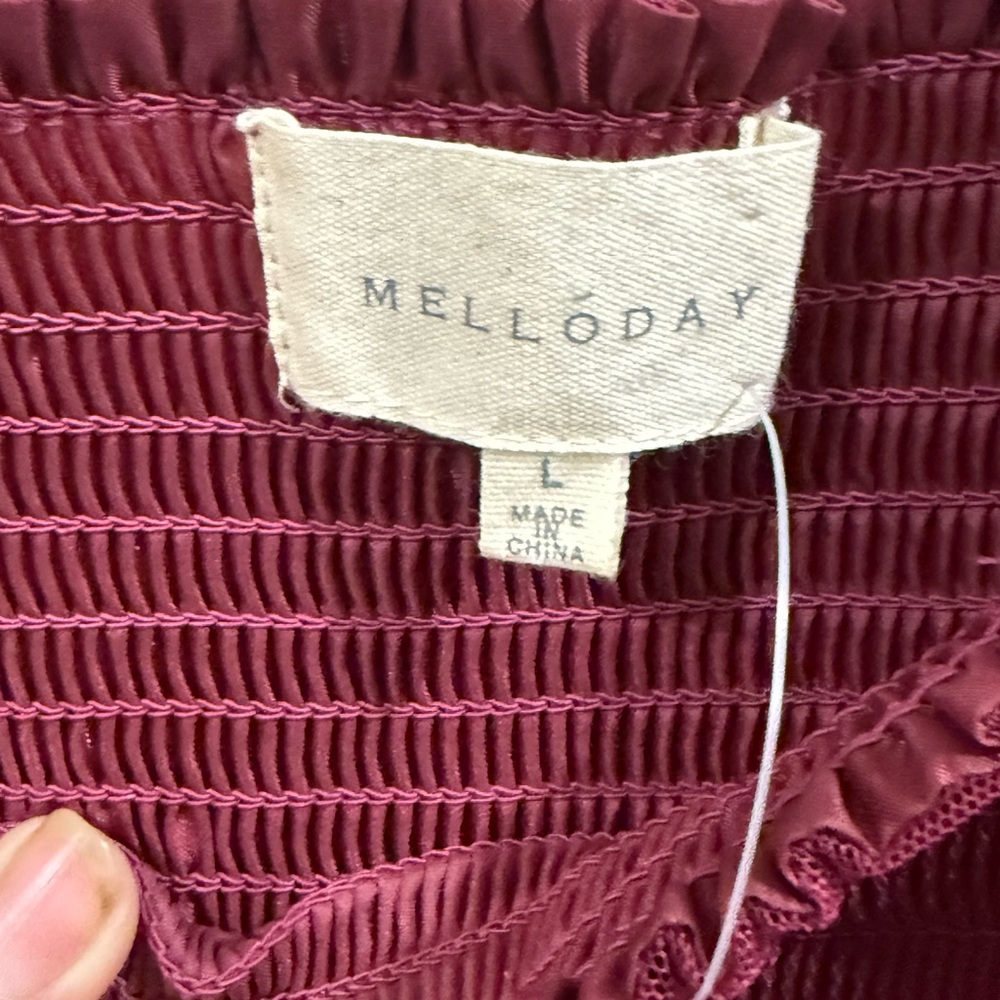 MELLODAY Girls' Burgundy Ruffle-Strap Tulle Maxi Dress - Picture 2 of 6